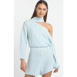 Fresh wind sweater one-shoulder open back cardigan Womens new two-piece sweater CYD08134