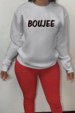 Letter personality printing European and American Womens round neck long sleeve pullover LJ298
