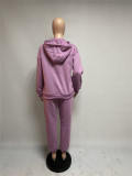 Multi-color sweater material fleece hot sale two-piece suit Q680