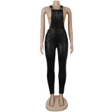 Sexy suspenders slim-fit jumpsuit coveralls nightclub clothes K2044