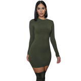 Womens solid color thread sexy tight dress DN8335