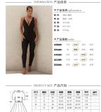 Jumpsuit sexy deep V tight halter pleated bodysuit ZY1558