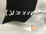 Lace-up rib stitching autumn and winter sports jumpsuit NK183