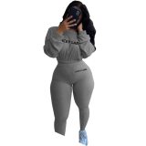 Lucky Label 2 Piece Set Women Crop Top Leggings Casual Sweet Knitted High Stretch Bodycon Jogger Outfit Wholesale Dropshipping
