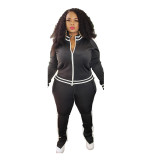 Womens Sleeve Side Slit Design Comfortable Breathable Leisure Sports Suit OMF214