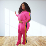 Plus size casual sports Womens long sleeve long sleeve sports suit OMF213