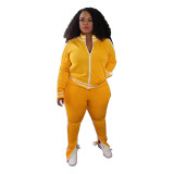 Womens Sleeve Side Slit Design Comfortable Breathable Leisure Sports Suit OMF214