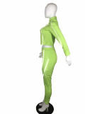 Womens long-sleeved fluorescent casual sports trousers two-piece suit L0318