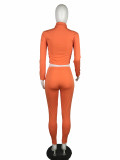 Womens long-sleeved fluorescent casual sports trousers two-piece suit L0318