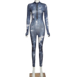 Autumn/winter Womens new high-waist hip-fitting sports jumpsuit K20Q0005
