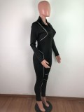 Womens individuality line stitching sports fitness jumpsuit QZ4318