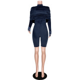 Nightclub sexy high-elastic flannel trousers wear zipper jumpsuit GL6306