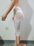 Sexy mesh high waist lace perspective shorts women FF1035