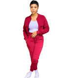 Womens casual fashion solid color two-piece suit KSN8041
