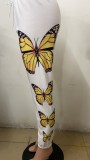 Butterfly print casual pants European and American loose track pants FF1044
