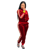 Fleece thickened sports and leisure two-piece suit LM1055