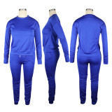 Solid color tied hands + feet + pleated sweatpants two-piece suit with pockets 9 colors QQM4135