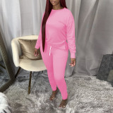 Solid color tied hands + feet + pleated sweatpants two-piece suit with pockets 9 colors QQM4135