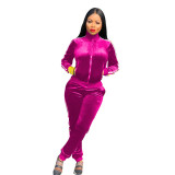 Fleece thickened sports and leisure two-piece suit LM1055