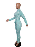 Womens leisure solid color sports suit long sleeve two-piece suit TC037
