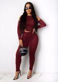 Fashion casual pleated solid color reversible jumpsuit W8337