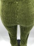 Womens fashion sexy high waist gold velvet pit flared pants GLS1881