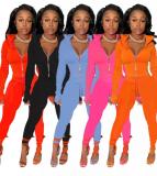 Womens solid color suit sports two-piece suit TC043