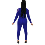 Womens casual webbing sports long sleeve suit OEP6232