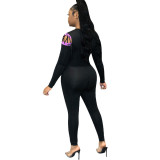 Womens casual webbing sports long sleeve suit OEP6232