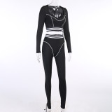 Long pants casual 2-piece sexy long-sleeved fashion sports suit CSM21413P