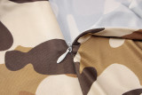 Camouflage print long slim sports jumpsuit P093343W