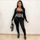 Long pants casual 2-piece sexy long-sleeved fashion sports suit CSM21413P