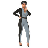 Womens sexy high-waist modified body tights jumpsuit ZSC0357