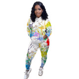 Two-piece printed sports and leisure suit MTY6351