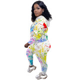 Two-piece printed sports and leisure suit MTY6351
