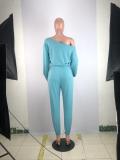 Pure color strapless sports and leisure suit BLX7542