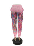 Personalized positioning cashew flower print casual pants LY5892
