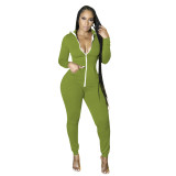 Sexy Womens autumn and winter hot style long-sleeved pockets ladies slim-fit jumpsuit one-piece pants KZ187