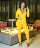 Sexy Womens autumn and winter hot style long-sleeved pockets ladies slim-fit jumpsuit one-piece pants KZ187