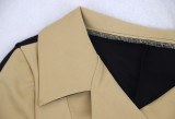 Pure color long-sleeved thickening ladies casual jacket bag hip skirt KZ182