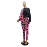 Womens cute camouflage leopard print two-piece suit MTY6350