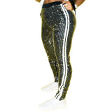 Fashion side striped sequined trousers MA6552