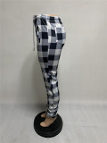 Autumn and winter folds and thickening sweater printing stacking casual pants Q1055