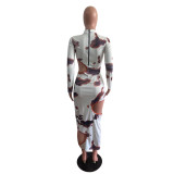 s Fashion Slim Hollow Printed Dress (without mask) OMM1179