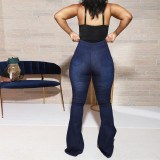 s love printing classic high-waist denim trousers WWY8297