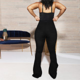 s love printing classic high-waist denim trousers WWY8297