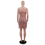 Fashion sequin nightclub party tube top sexy dress women CCY8787