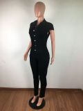 Fashion casual slim slimming jumpsuit high stretch jeans with small feet JLX8904