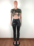 Classic pile of leather pants in stock Womens fashion JLX2001