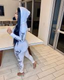 Autumn and winter new style personalized printed hooded sports suit LS6399